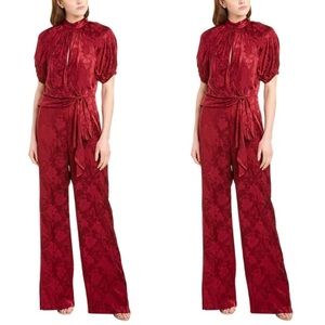 ML Monique Lhuillier Jacquard Jumpsuit sz 4